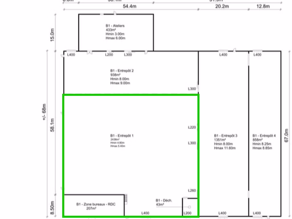 A LOUER - ENTREPOT + BUREAUX - WAVRE